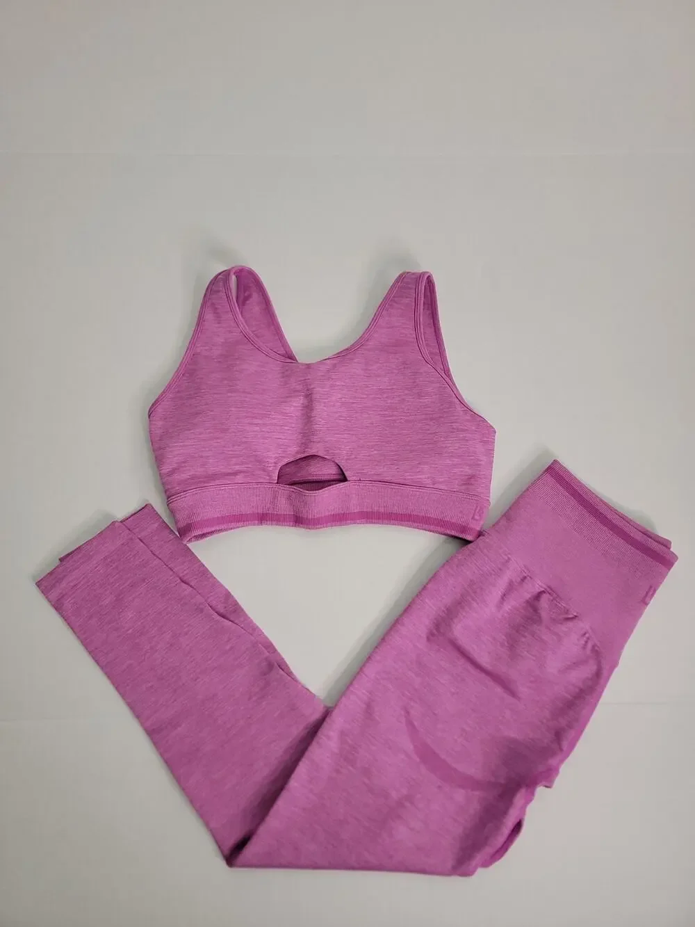 Buffbunny Activewear Matching Set SZ Large Leggings Sport Bra Pink